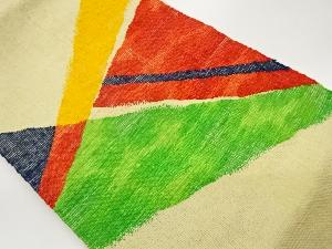 手織り真綿紬斜線模様織出し名古屋帯